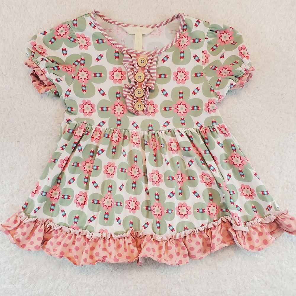 Matilda Jane Green and Pink Floral Kids Blouse